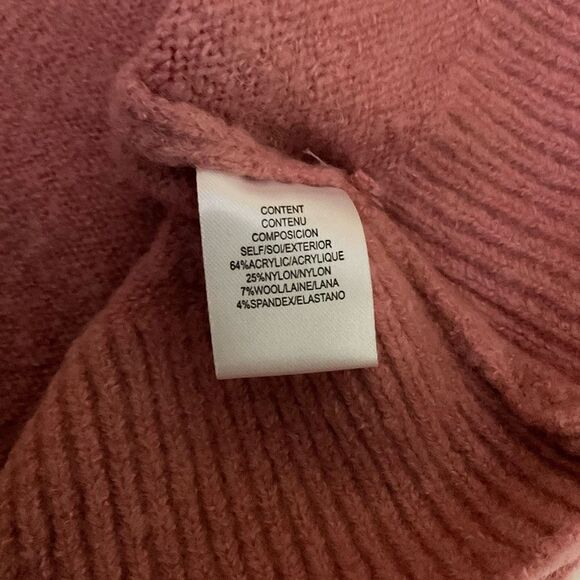 WAYF Sweater Pullover Crew Neck Pink Blush Bow Tie Ribbed Hem Women Size Large - Picture 5 of 11